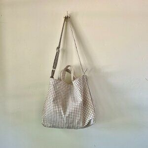 BAGGU Canvas Duck Bag in Natural Grid